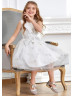 Beaded Embroiered Lace Star Tulle Dreamy Flower Girl Dress